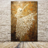 Mintura,Handpainted Abstract Thick Texture Ballet Dancer Oil Painting On Canvas,Wall Art,Picture For Living Room,Home Decoration