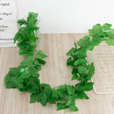 2Pcs 210cm Artificial Grape Leaf Rattan Green Decorative Leaves Realistic Ivy Vine For Home Wedding Decor Fake Plastic Plants