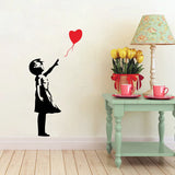 Banksy Wall Decal, Balloon Girl Inspired  - Banksy  Vinyl Wall Art Sticker ,free shipping A2064