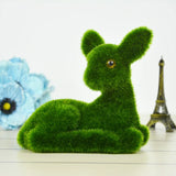 Turf Deer Mother and child Set Handmade Artificial Moss Grass Animal Table Home Decoration Fake Plant Gift for Christmas