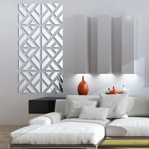 new wall stickers big 3d decor modern acrylic living home large mirror pattern surface  diy real  wall sticker