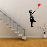 Banksy Wall Decal, Balloon Girl Inspired  - Banksy  Vinyl Wall Art Sticker ,free shipping A2064