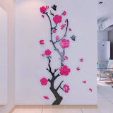 Plum flower 3d Acrylic mirror wall stickers Room bedroom DIY Art wall decor  living room entrance background wall decoration