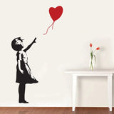 Banksy Wall Decal, Balloon Girl Inspired  - Banksy  Vinyl Wall Art Sticker ,free shipping A2064