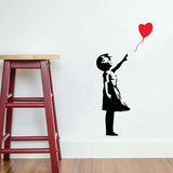 Banksy Wall Decal, Balloon Girl Inspired  - Banksy  Vinyl Wall Art Sticker ,free shipping A2064