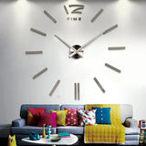 New clock clocks horloge watch Acrylic mirror Wall Stickers real  Quartz Living Room Modern 3D DIY Bell free shipping