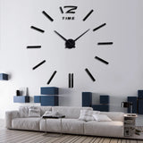 New clock clocks horloge watch Acrylic mirror Wall Stickers real  Quartz Living Room Modern 3D DIY Bell free shipping