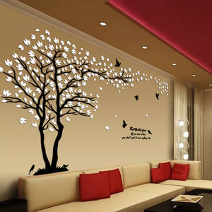 Big size Lovers Tree Acrylic Wall Stickers for Living room TV Sofa  Wall 3D art Decoration Accessories Home decor