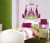 Princess Castle Wall Stickers Personalized Name Vinyl Decal Girl Nursery Wall Sticker Removable Castle Home Decor Mural ZA280