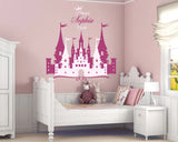 Princess Castle Wall Stickers Personalized Name Vinyl Decal Girl Nursery Wall Sticker Removable Castle Home Decor Mural ZA280