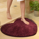 1pcs home decor fluffy 48*58cm love heart shape non-slip bath mats bathroom carpet set 7 colors shower mat toilet bathroom rugs