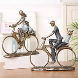 Bike Parents Figure Resin Father Mother Miniature Daughter Decor Home Art and Craft Wedding Anniversary Gift for Son Ornament