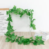 2Pcs 210cm Artificial Grape Leaf Rattan Green Decorative Leaves Realistic Ivy Vine For Home Wedding Decor Fake Plastic Plants