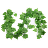 2Pcs 210cm Artificial Grape Leaf Rattan Green Decorative Leaves Realistic Ivy Vine For Home Wedding Decor Fake Plastic Plants