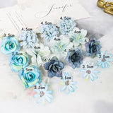 16Pcs/Bag Rose Artificial Flowers Silk Fake Flowers for Home Decor Wedding Party Decoration Bride Bouquet DIY Wreath Accessories