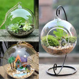 Glass Vase Holder Hanging Holder Crystal Terrarium Container Without Glass Ball Vase Pot Iron Stand Holder Decoration Home Decor