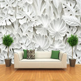 3D Stereoscopic Leaf Pattern Plaster Relief Mural Wall Paper Living Room TV Background Wall Painting Wallpaper Home Decoration