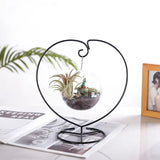 Glass Vase Holder Hanging Holder Crystal Terrarium Container Without Glass Ball Vase Pot Iron Stand Holder Decoration Home Decor