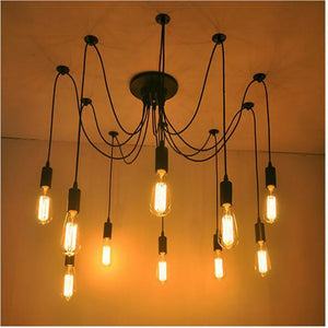 DIY Pendant lights Modern Retro Hanging Lamps Edison Bulb Fixtures Spider Ceiling Lamp Fixture Light for Living Room Home Decor