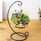 Glass Vase Holder Hanging Holder Crystal Terrarium Container Without Glass Ball Vase Pot Iron Stand Holder Decoration Home Decor