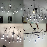 DIY Pendant lights Modern Retro Hanging Lamps Edison Bulb Fixtures Spider Ceiling Lamp Fixture Light for Living Room Home Decor